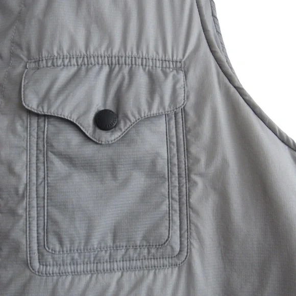 Filson Mens Light Grey Vest Size Large Nylon Primaloft Pockets Waist Drawcord - Picture 5 of 10